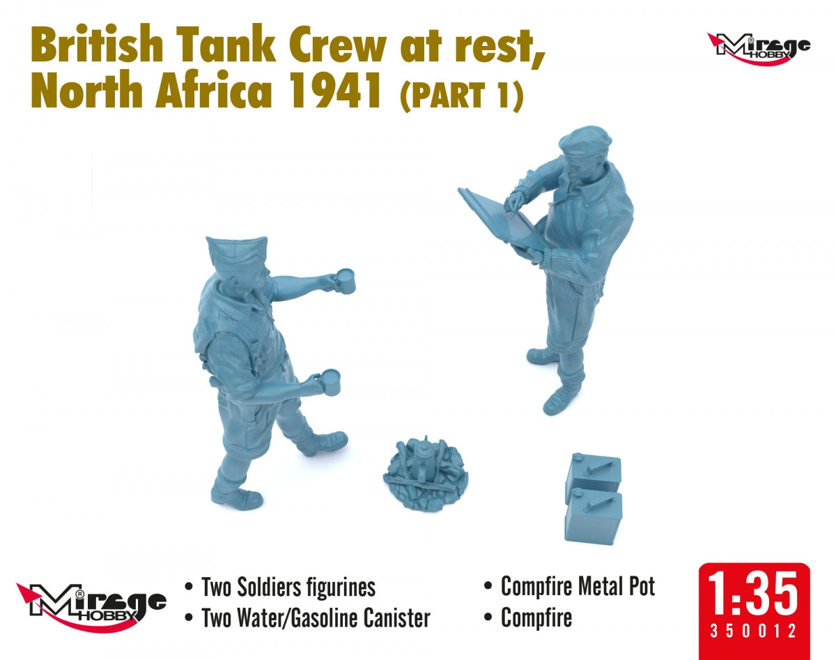 Mirage Hobby 350013 British Tank Crew at Rest, North Africa 1941 (Part I) 1/35 – obrázek 5