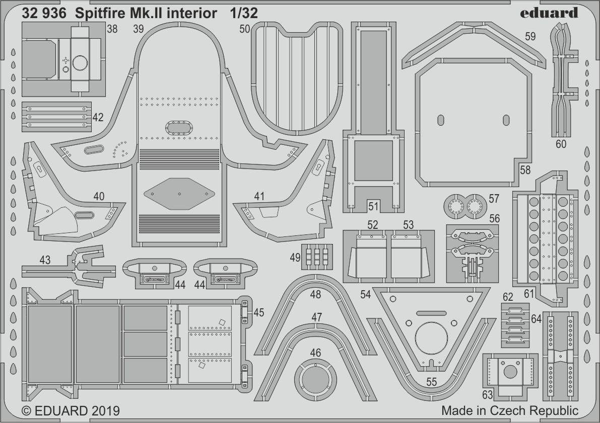 Eduard 32936 Spitfire Mk. II interior REVELL 1/32 – Bild 2