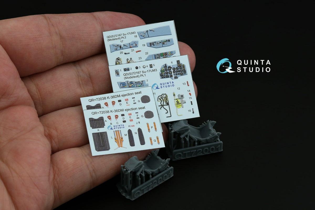 Quinta Studio QD+72167 Su-17UM3 3D-Printed &amp;amp; colored Interior on decal paper (Modelsvit) (with 3D-printed resin part) 1/72 – image 13