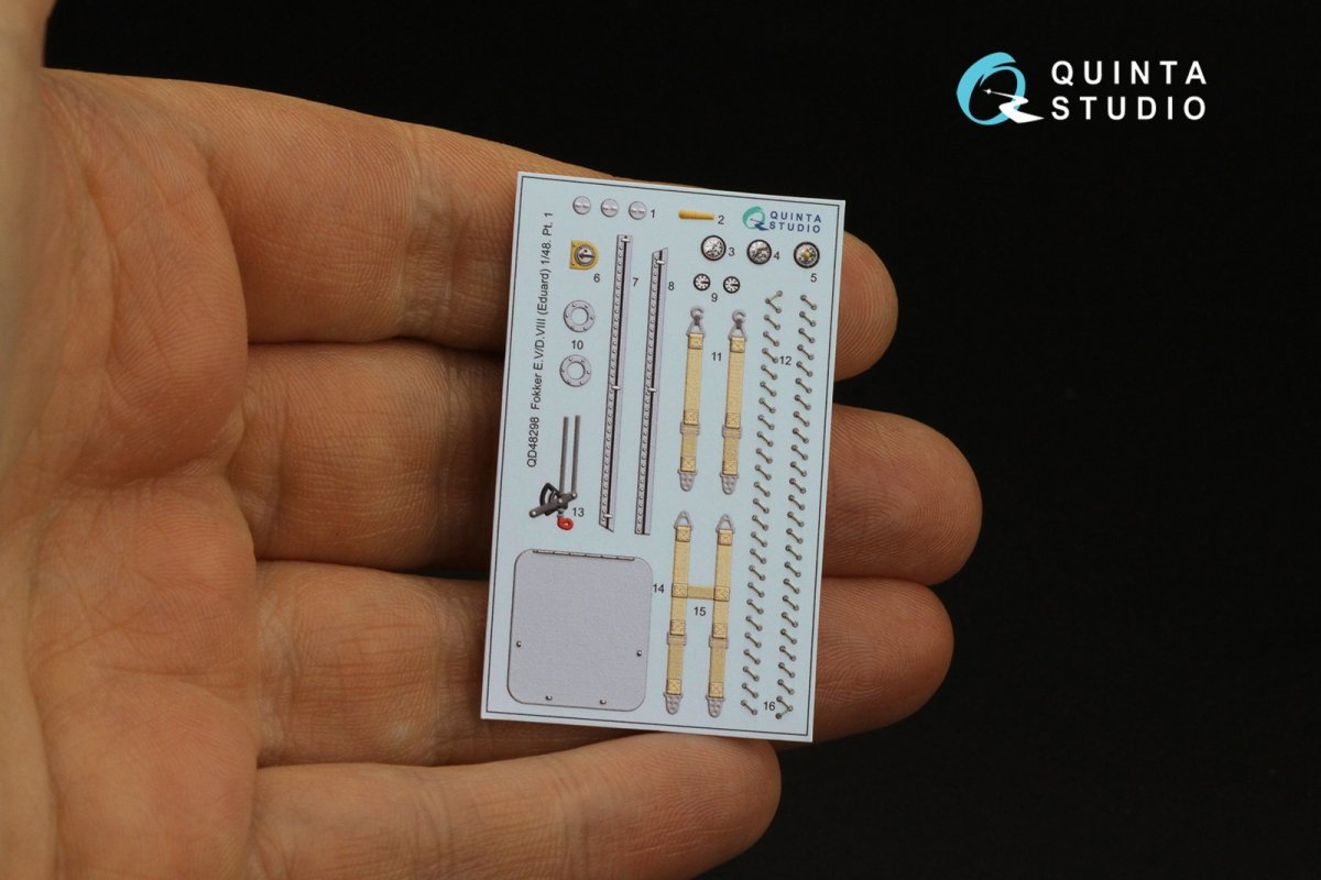 Quinta Studio QD48298 Fokker EV-DVIII 3D-Printed &amp;amp; colored Interior on decal paper (Eduard) 1/48 – immagine 2