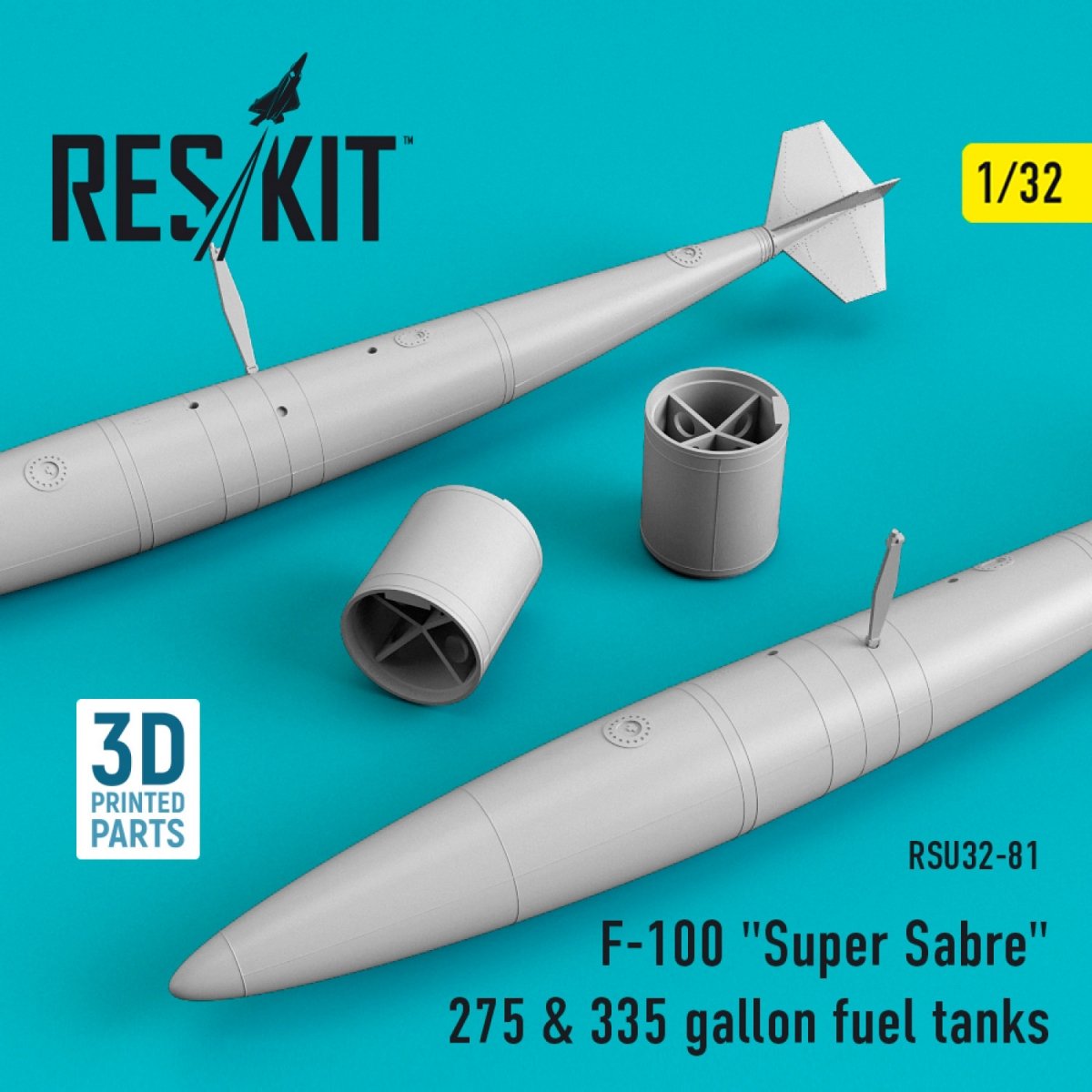 RESKIT RSU32-0081 F-100 "SUPER SABER" 275 &amp; 335 GALLON FUEL TANKS 1/32