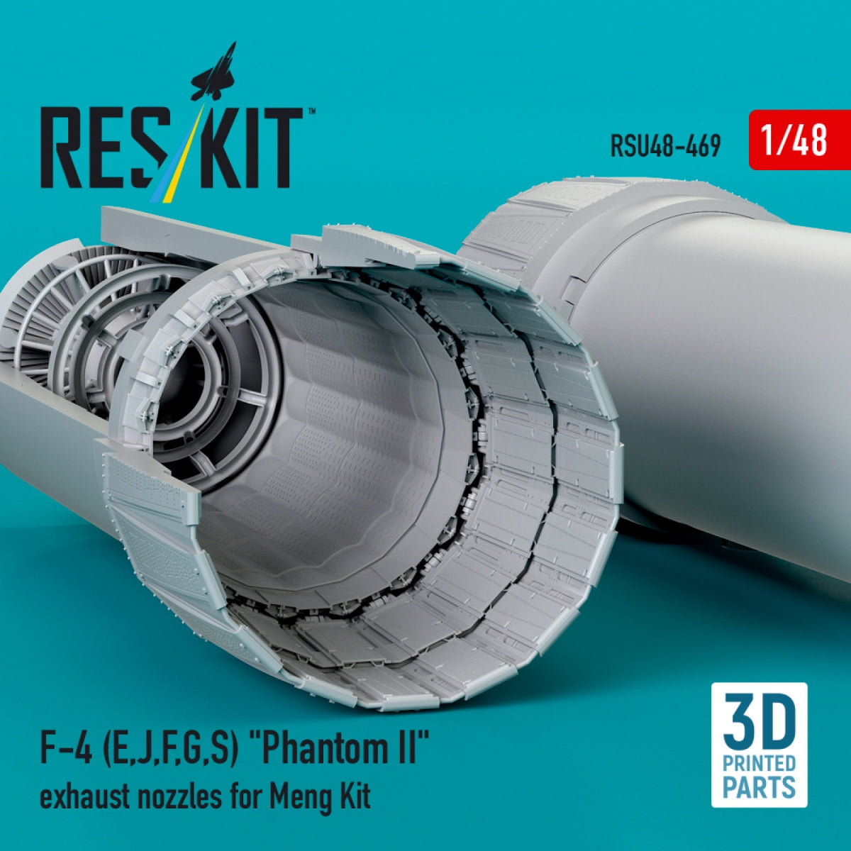 RESKIT RSU48-0469 F-4 (E, J, F, G, S) "Phantom II" exhaust nozzles for Meng kit (3D Printed) 1/48
