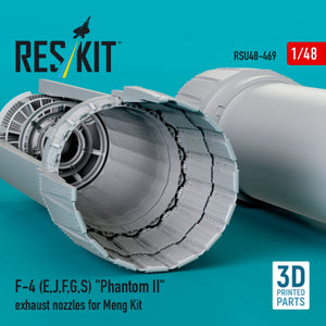 RESKIT RSU48-0469 F-4 (E, J, F, G, S) "Phantom II" exhaust nozzles for Meng kit (3D Printed) 1/48