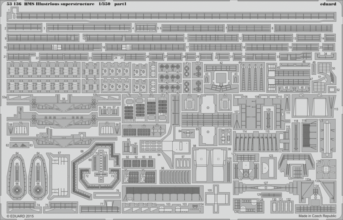 Eduard 53136 HMS Illustrious superstructure AIRFIX 1/350 – Bild 2