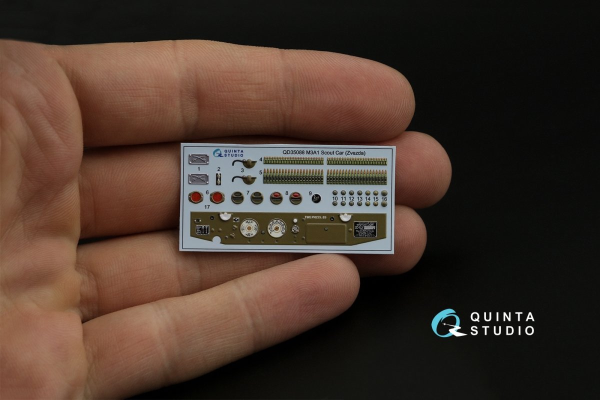 Quinta Studio QD35088 M3A1 Scout 3D-Printed &amp;amp; colored Interior on decal paper (Zvezda) 1/35 – Bild 8