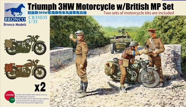 Bronco CB35035 Triumph 3HW Moto avec figurine MP (1/35)