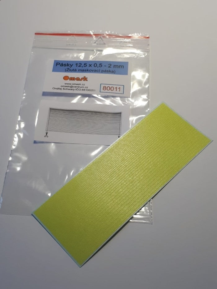 Omask 80011 Stripes 12 x 0.5 - 2 mm (yellow masking tape)