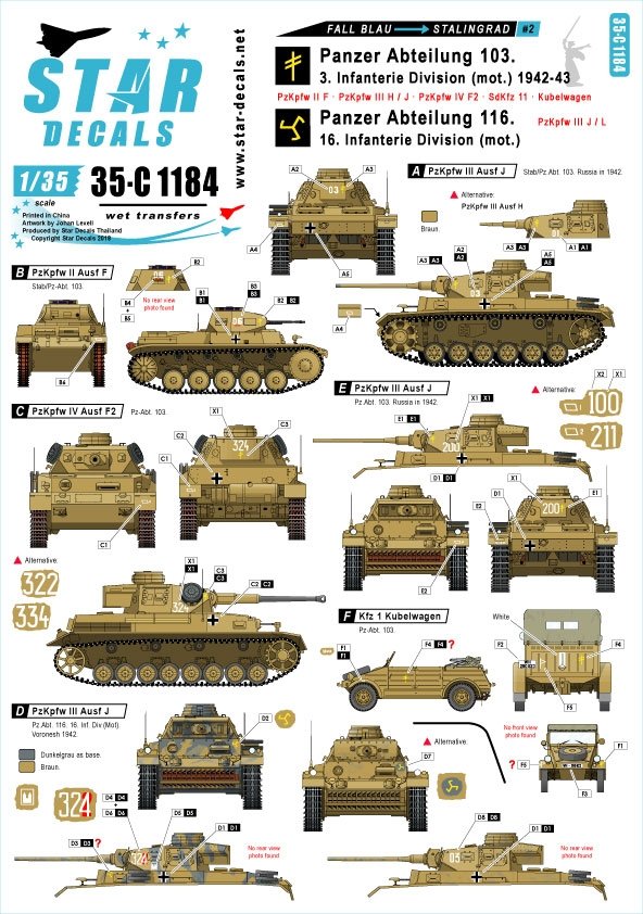 Star Decals 35-C1184 Fall Blau and Stalingrad #2 1/35