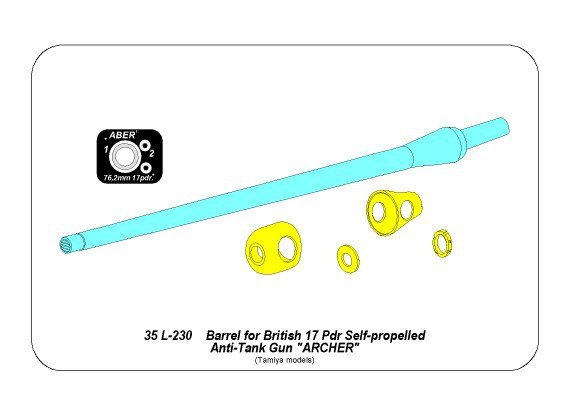 Aber 35L-230 Barrel for 17pdr. Self-propelled A/T gun “Archer” 1/35 – image 4