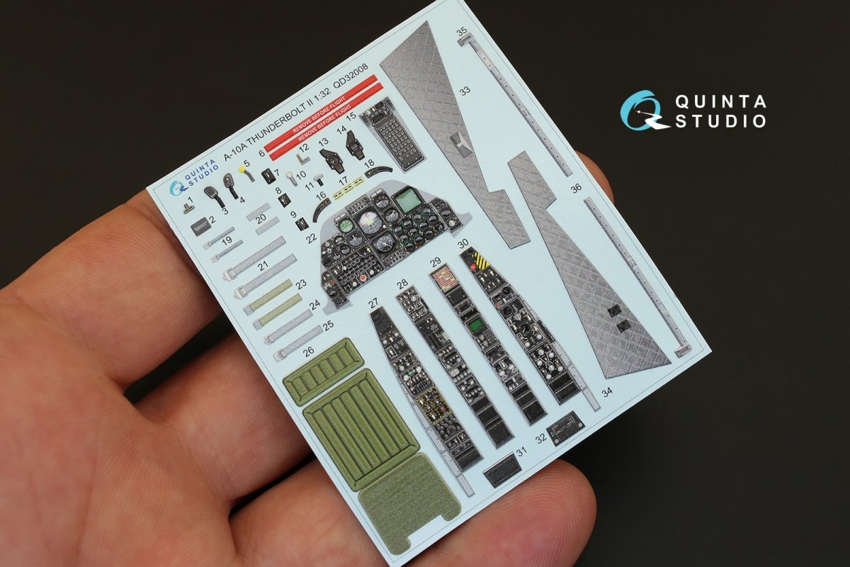 Quinta Studio QD32008 A-10A 3D-Printed &amp;amp; colored Interior on decal paper (for Trumpeter kit) 1/32 – Bild 3