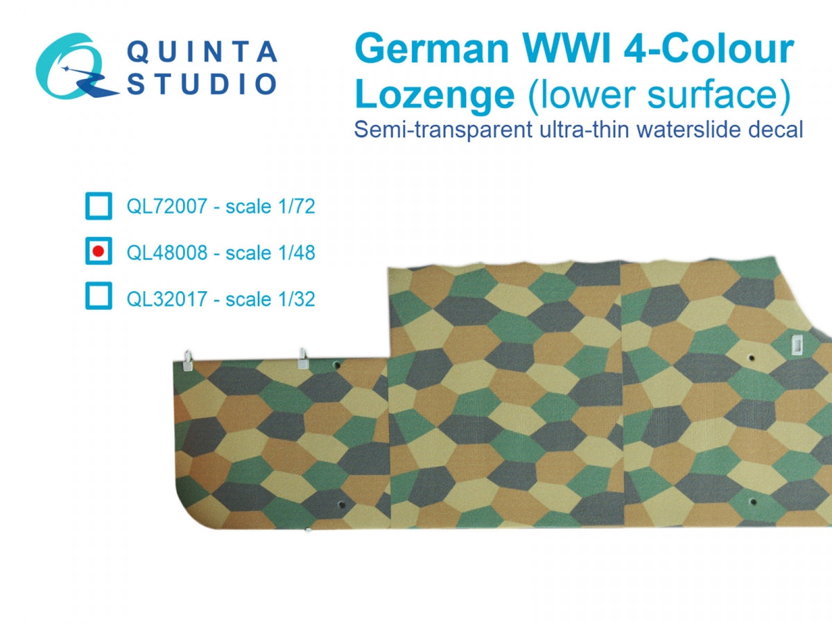 Quinta Studio QL48008 German WWI 4-Color Lozenge (lower surface) 1/48