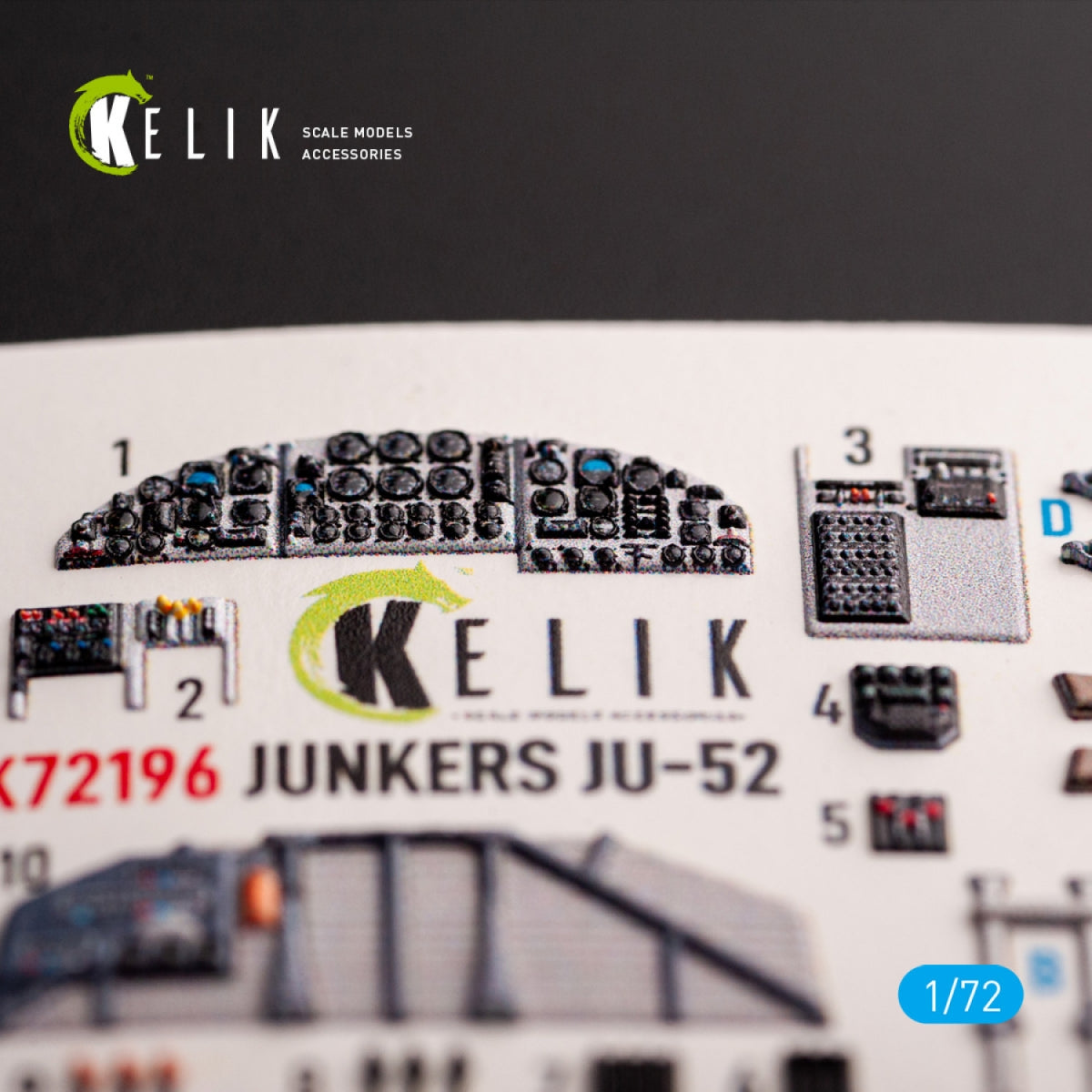KELIK K72196 Ju-52 - interior 3D decals for Italeri kit 1/72