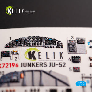 KELIK K72196 Ju-52 - interior 3D decals for Italeri kit 1/72