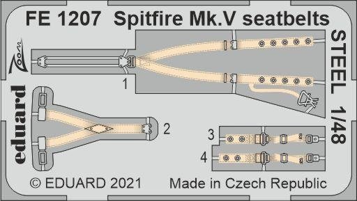 Eduard FE1207 Spitfire Mk.V seatbelts STEEL EDUARD/SPECIAL HOBBY 1/48