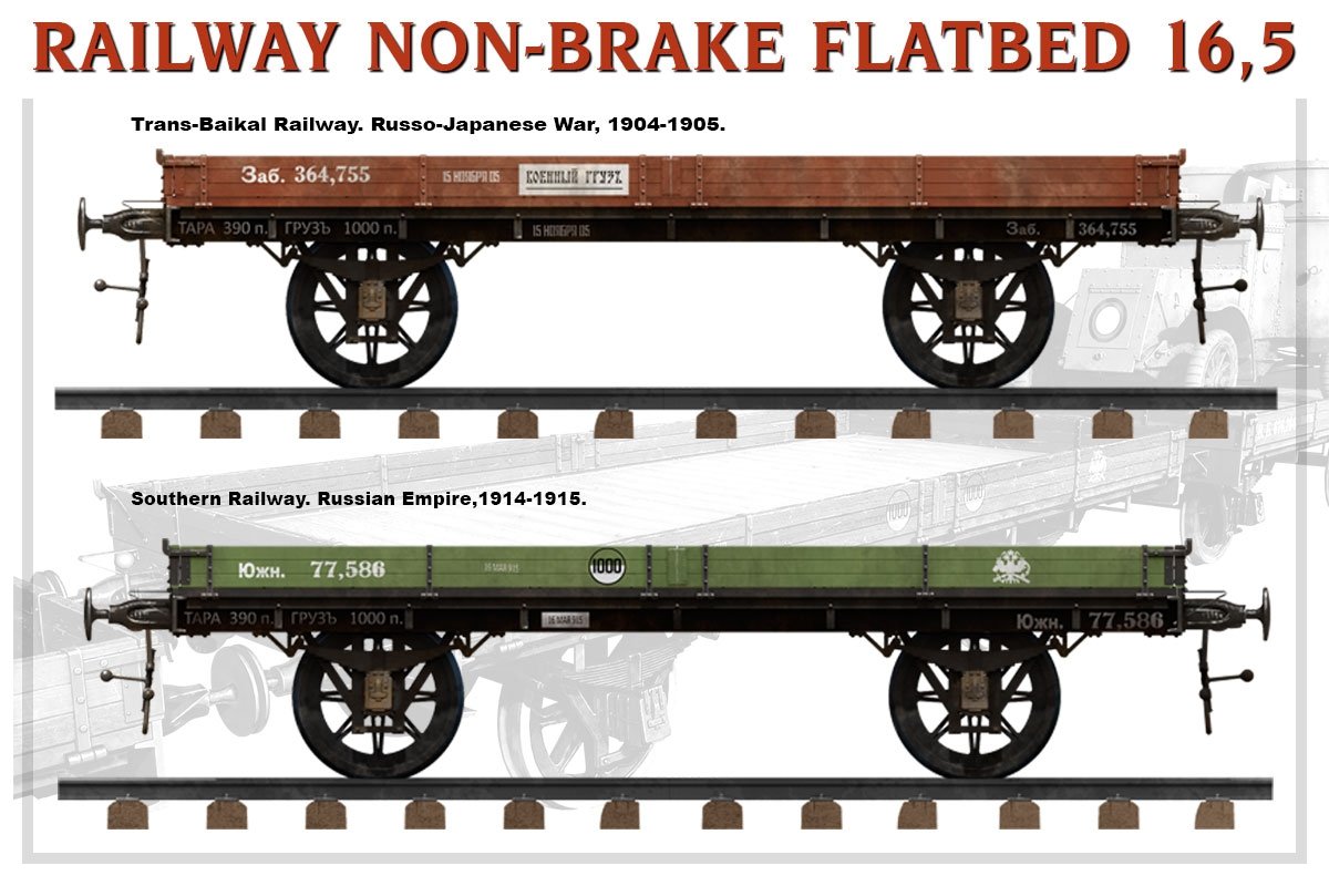 MiniArt 39004 RAILWAY NON-BRAKE FLATBED 16.5 t 1/35 – image 8