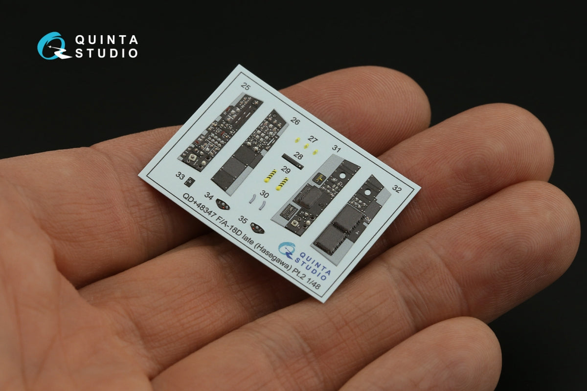 Quinta Studio QD+48347 FA-18D late 3D-Printed colored Interior on decal paper (Hasegawa) (with 3D-printed resin parts) 1/48 – image 6