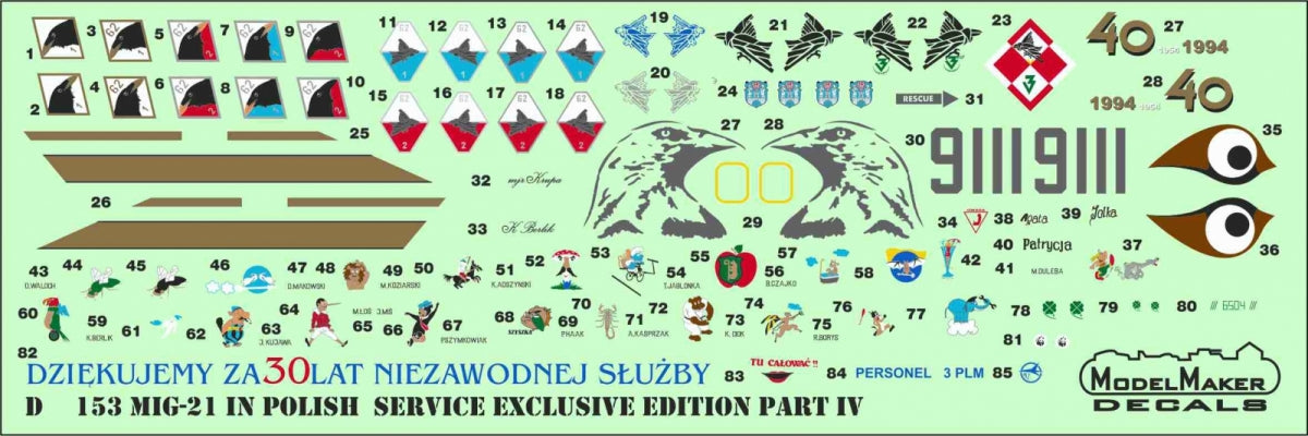ModelMaker Decals D48153 MiG-21 in Polish service exclusive edition part IV 1/48 – Bild 8