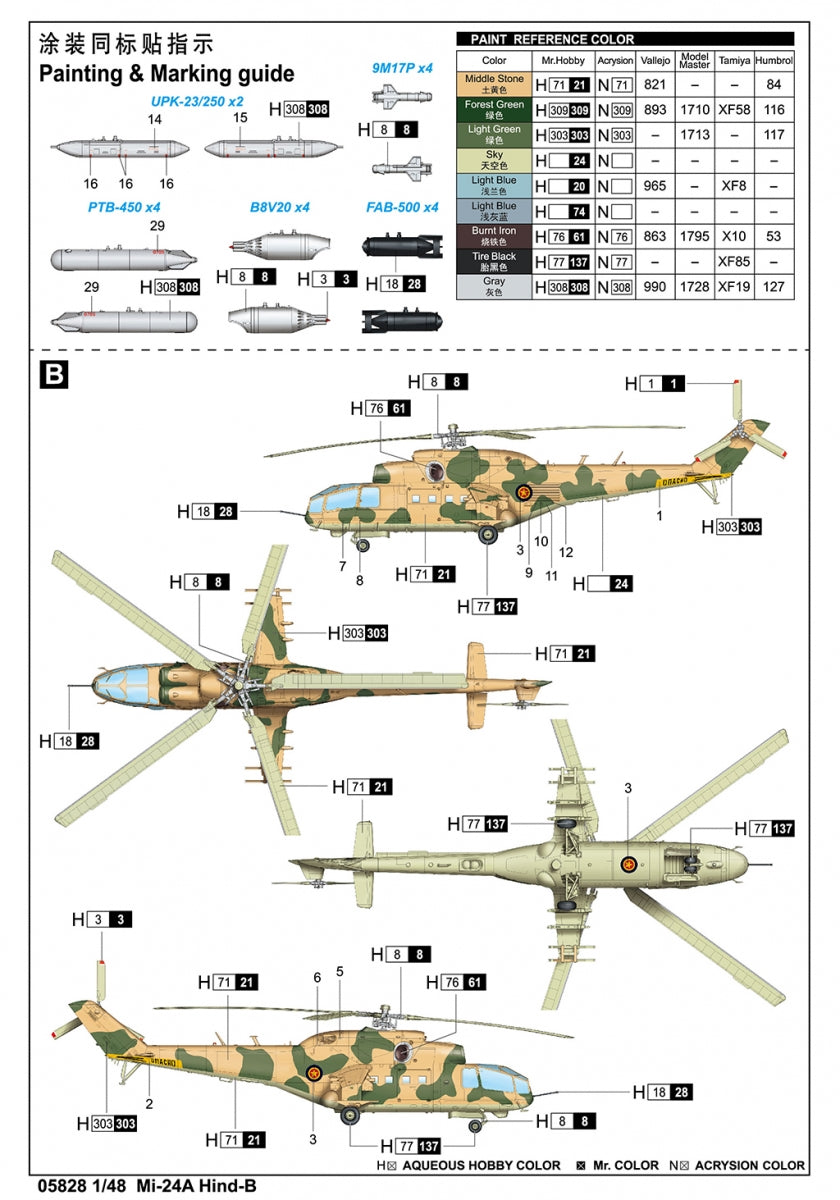Trumpeter 05828 Mi-24A Hind-B 1/48 – imagen 5
