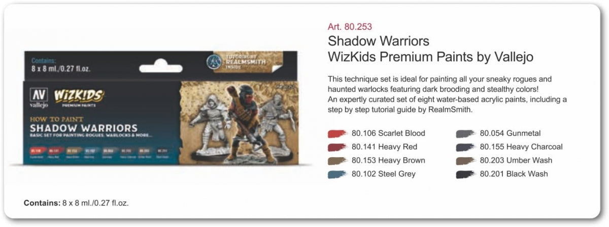 Vallejo 80253 Wizkids Shadow warriors Set 8x8ml – Bild 2