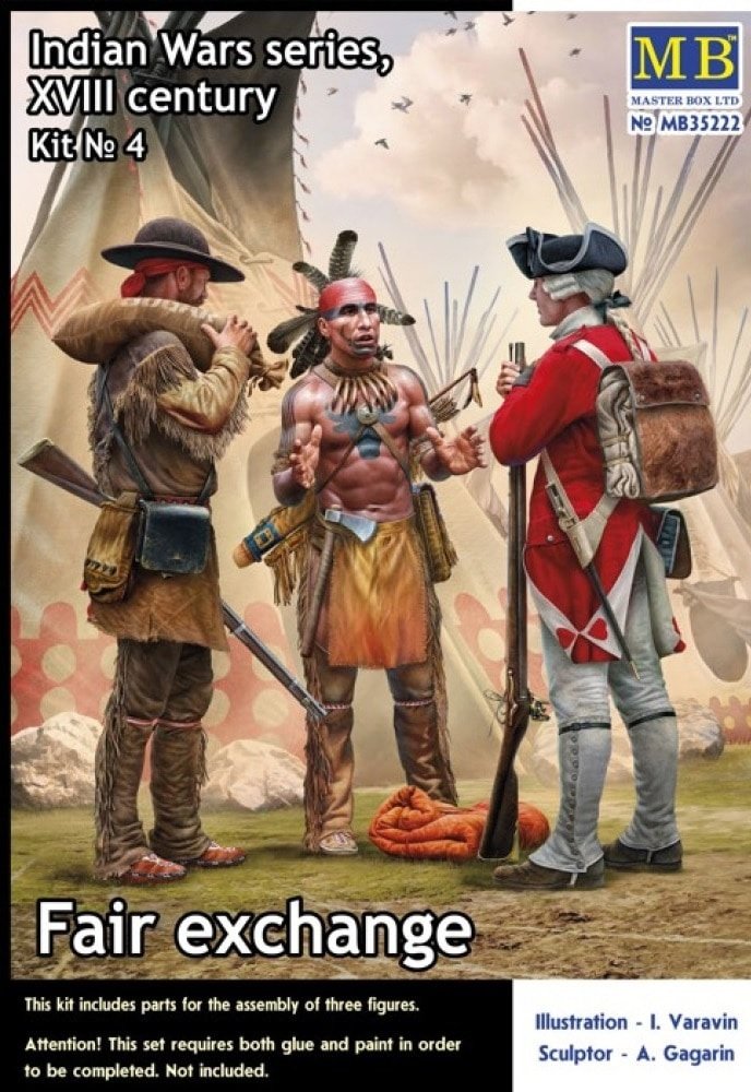 Master Box 35222 Indian wars series, 18th century, kit No. 4 Fair exchange 1/35