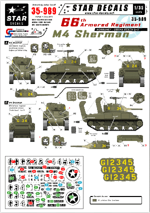 Star Decals 35-989 US 66th Armored Regiment 1/35