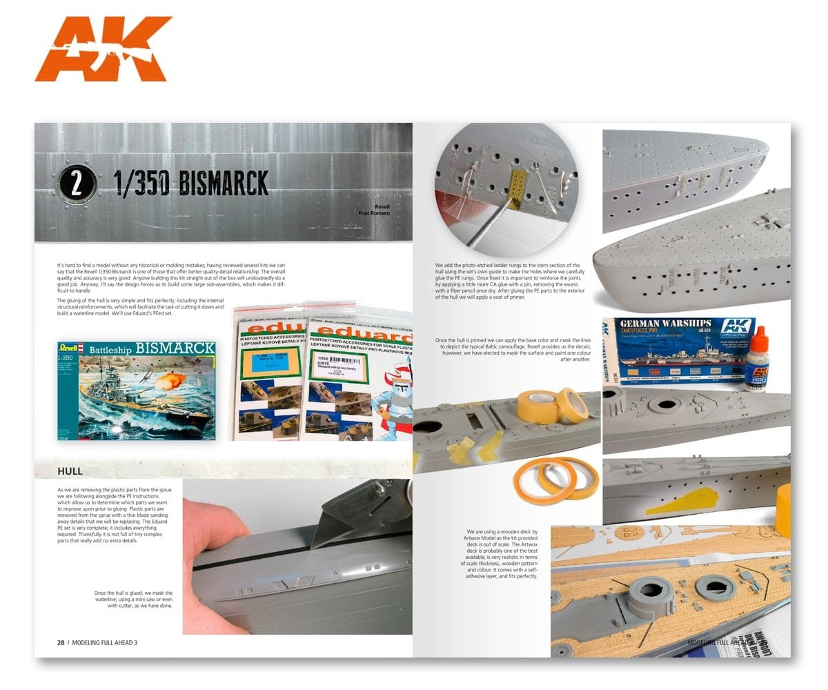 AK Interactive AK249 MODELLING FULL AHEAD 3: BISMARK &amp;amp; TIRPITZ (English) – Bild 4