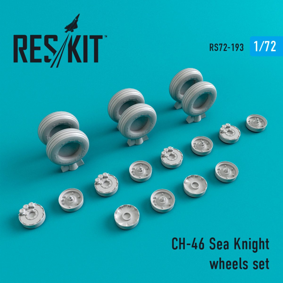 RESKIT RS72-0193 CH-46 &amp;quot;SEA KNIGHT&amp;quot; WHEELS SET 1/72