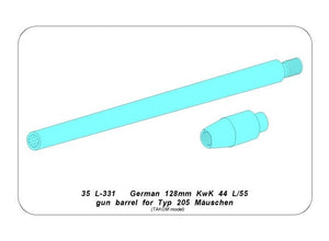 Aber 35L-331 Canon 128mm KwK 44 L/55 pour Typ 204 Mauschen / Canon 128mm KwK 44 L/55 pour Typ 204 Mauschen (Takom) 1/35