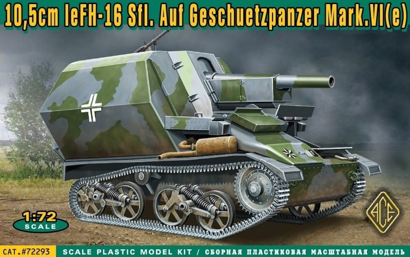 ACE 72293 10.5cm leFH-16 Sfl.Auf Geschuetzpanzer Mark.VI e (1/72)