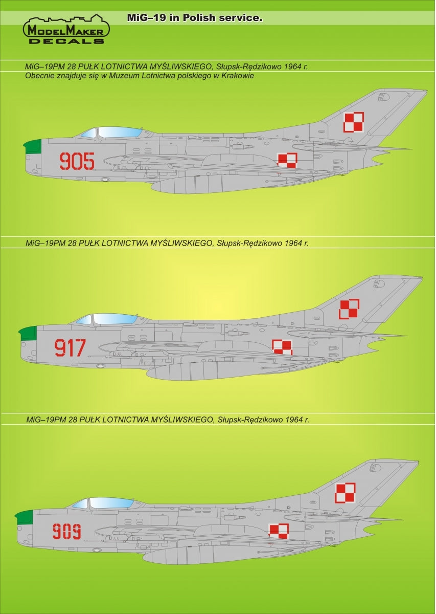 ModelMaker Decals D48005 MiG-19 in Polish service 1/48 – obrázek 3