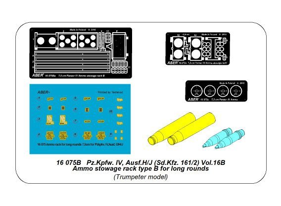 Aber 16075B Pz.Kpfw. IV, Ausf.H Vol.16B - Ammo stowage rack type B for long rounds 1/16 – immagine 20