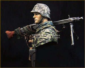 Young Miniatures YM1869 Waffen SS Young Machine Gunner 1944 1/10 – image 3