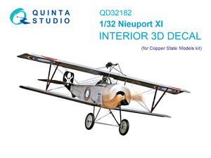 Quinta Studio QD32182 Nieuport XI 3D-Printed &amp;amp; colored Interior on decal paper (CSM) 1/32