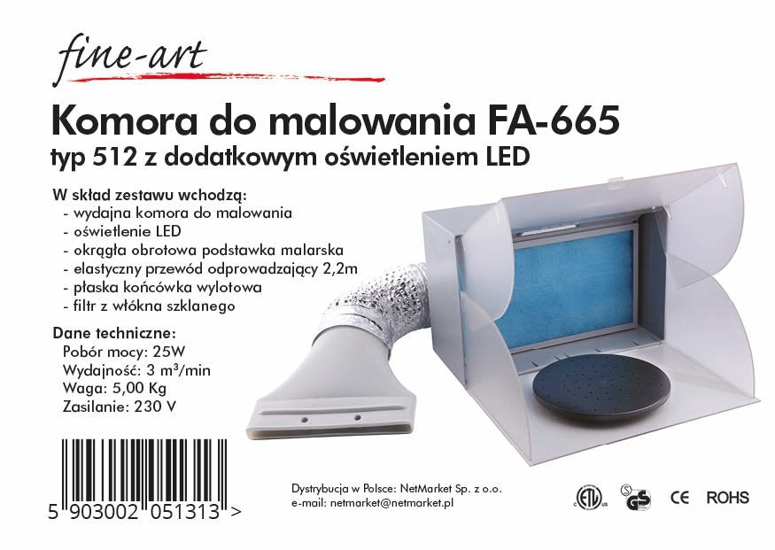 Fine Art FA-665 Painting Extractor Type 512 with Additional LED Lighting