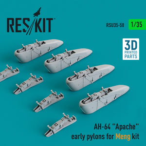 RESKIT RSU35-0058 AH-64 &amp;quot;APACHE&amp;quot; EARLY PYLONS FOR MENG KIT (3D PRINTED) 1/35