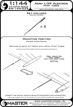 Master AM-144-035 Aero L-39 Albatros - Pitot Tubes 1/144 – obrázek 3