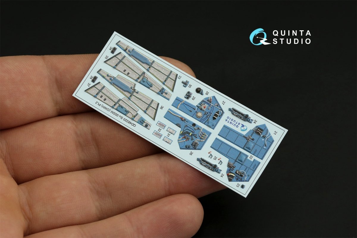 Quinta Studio QD48320 Su-30SM 3D-Printed &amp;amp; colored Interior on decal paper (GWH) 1/48 – immagine 6