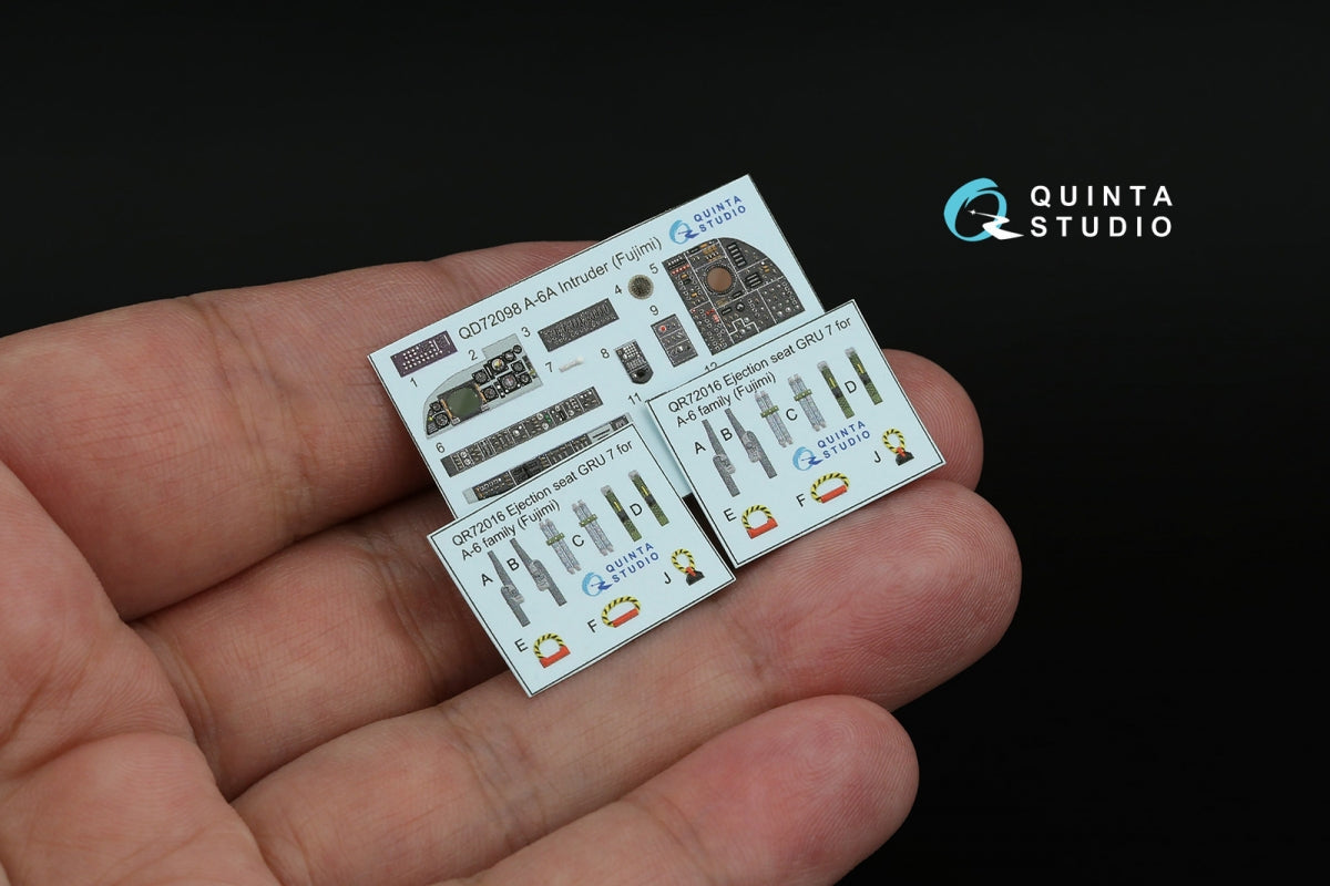 Quinta Studio QD72098 A-6A Intruder 3D-Printed &amp; coloured Interior on decal paper (Fujimi) 1/72