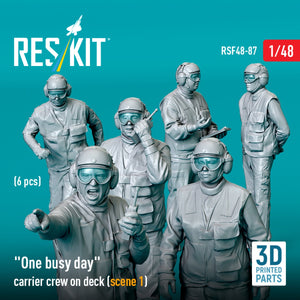 RESKIT RSF48-0087 &amp;quot;One busy day&amp;quot; carrier crew on deck (scene 1) (6 pcs) (3D Printed) 1/48