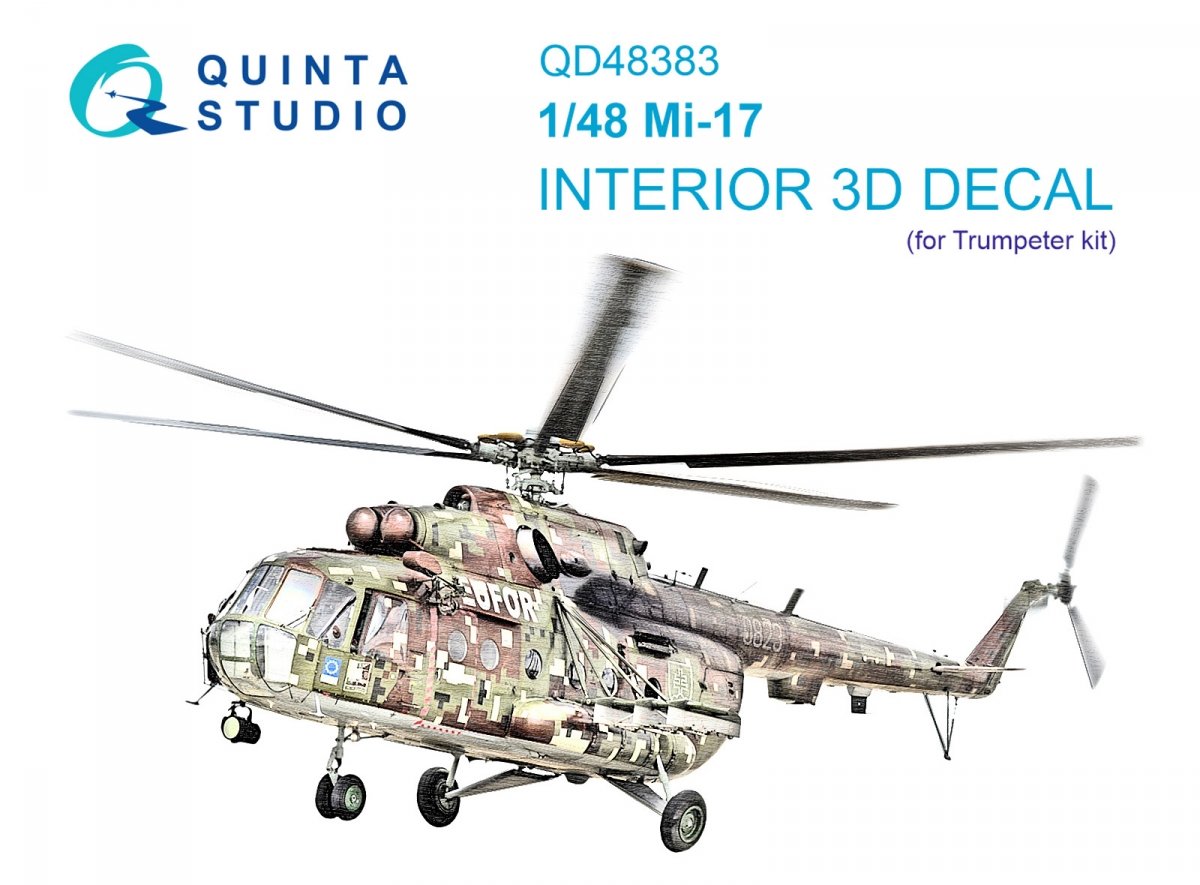 Quinta Studio QD48383 Mi-17 3D-Printed &amp;amp; colored Interior on decal paper (Trumpeter) 1/48
