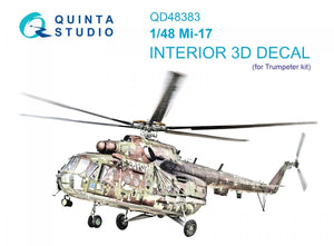 Quinta Studio QD48383 Mi-17 3D-Printed &amp;amp; colored Interior on decal paper (Trumpeter) 1/48
