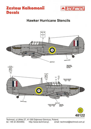 Techmod 48122 Hurricane Stencils 1/48
