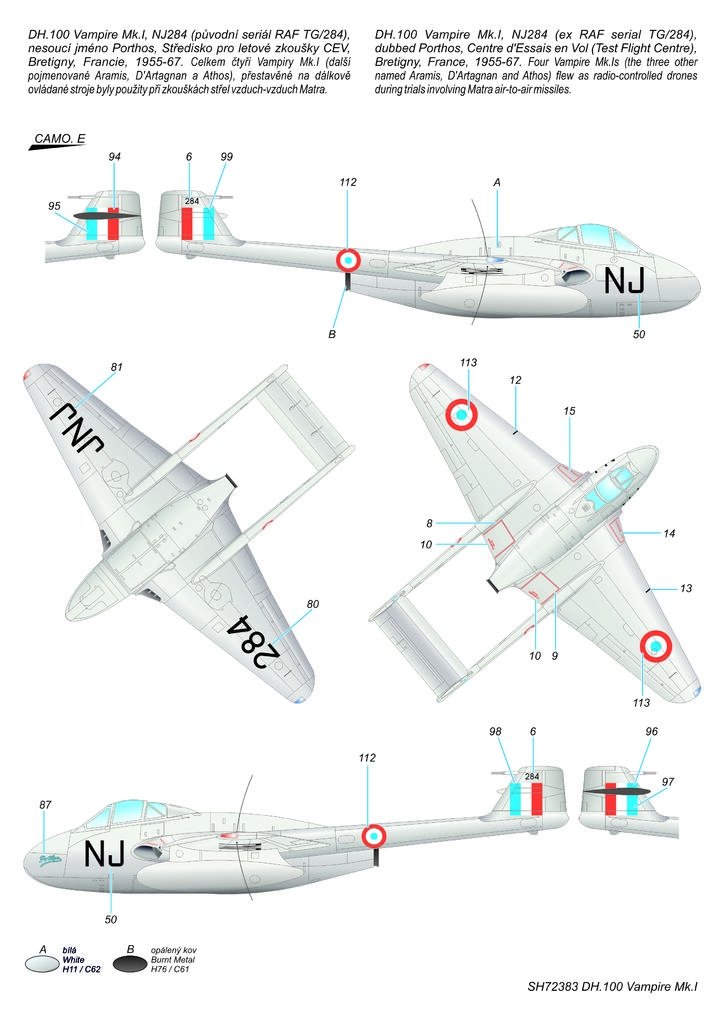 Special Hobby 72383 DH.100 Vampire Mk. I &amp;#39;RAF, RAAF and Armée de l&amp;#39;Air&amp;#39; 1/72 – obrázek 4
