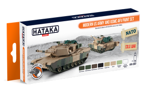 Hataka HTK-CS67 ORANGE LINE – Modern US Army and USMC AFV paint set 8x17ml