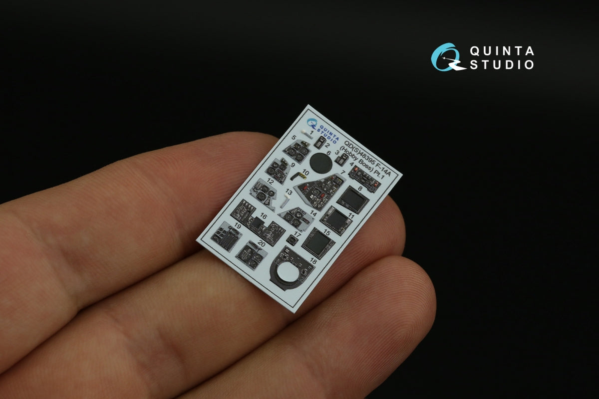 Quinta Studio QDS-48395 F-14A 3D-Printed &amp;amp; colored Interior on decal paper (Hobby Boss) (Small version) 1/48 – image 3