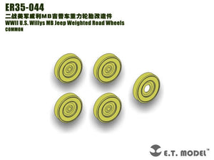ET Model ER35-044 WWII US Willys MB Jeep Weighted Road Wheels 1/35