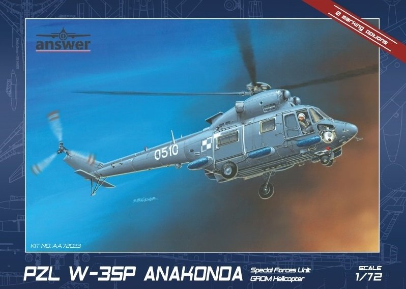 Answer AA72023 PZL W-3SP Anakonda Special Forces Unit GROM Helicopter 1/72