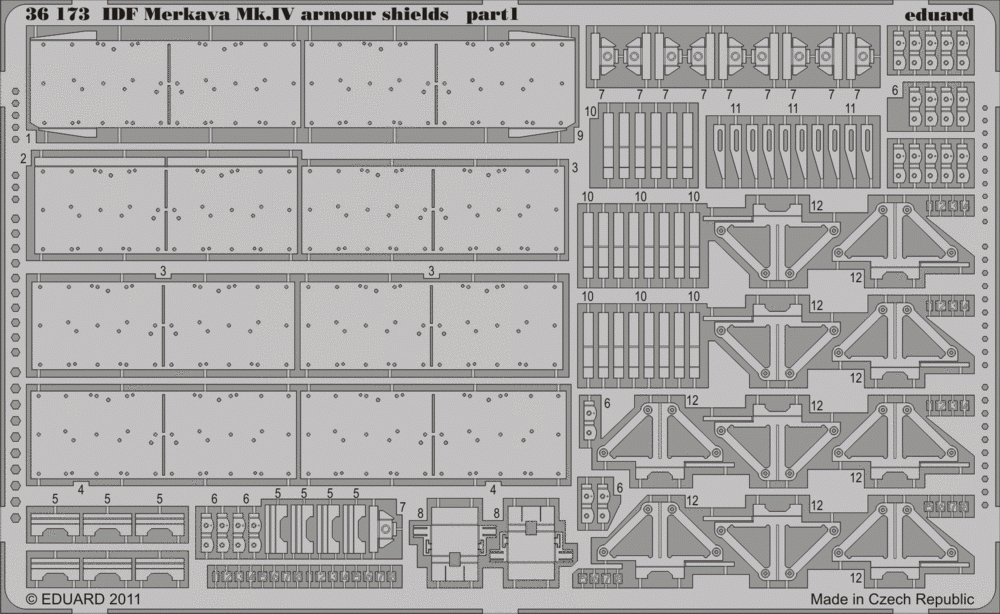 Eduard 36173 IDF Merkava Mk. IV armor shields 1/35 Hobby Boss – image 2