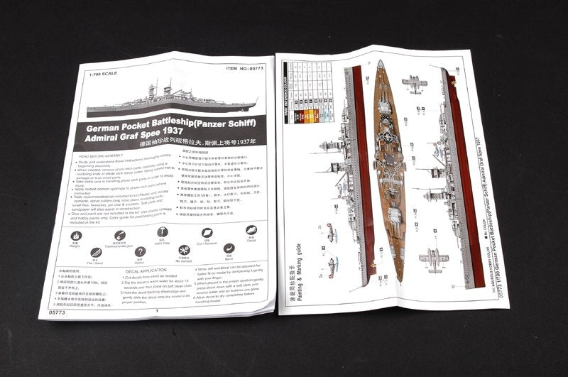Trumpeter 05773 German Pocket Battleship (Panzer Schiff) Admiral Graf Spee 1937 1/700 – immagine 3