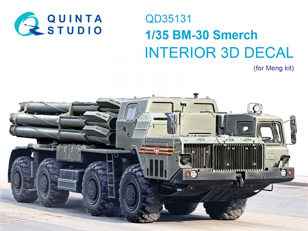 Quinta Studio QD35131 BM-30 Smerch 3D-Printed &amp; colored Interior on decal paper (Meng) 1/35